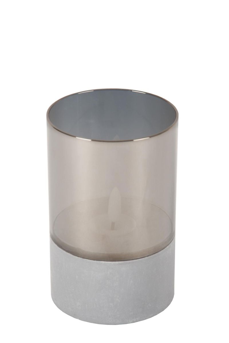 Lucide VELAS - Stolná lampa - Batérie - Ø 8 cm - LED - Smoke Grey - Sada 3 ks